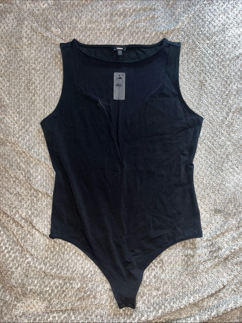 Express Black Sleeveless Bodysuit - Scoop Neck Stretch